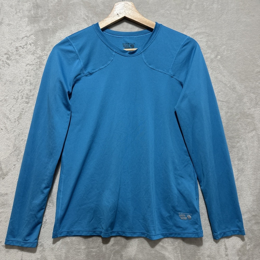 Mountain Hardwear Wicked Lite Performance Top Blue Long Sleeve Base Layer Logo